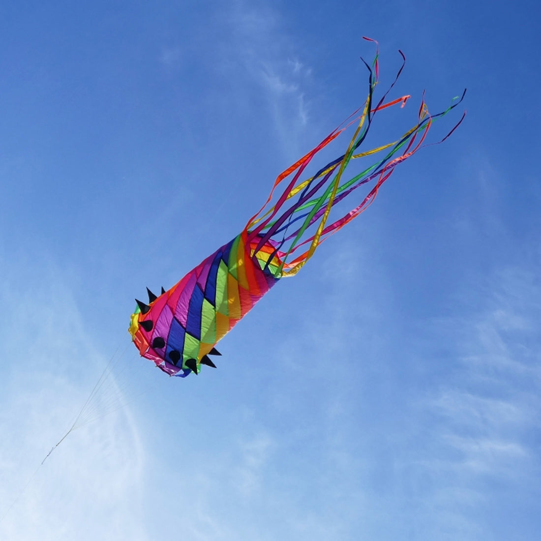 9KM Giant 3.5m Shaped Kite Line Laundry Spinning Windsock Super Turbin ...