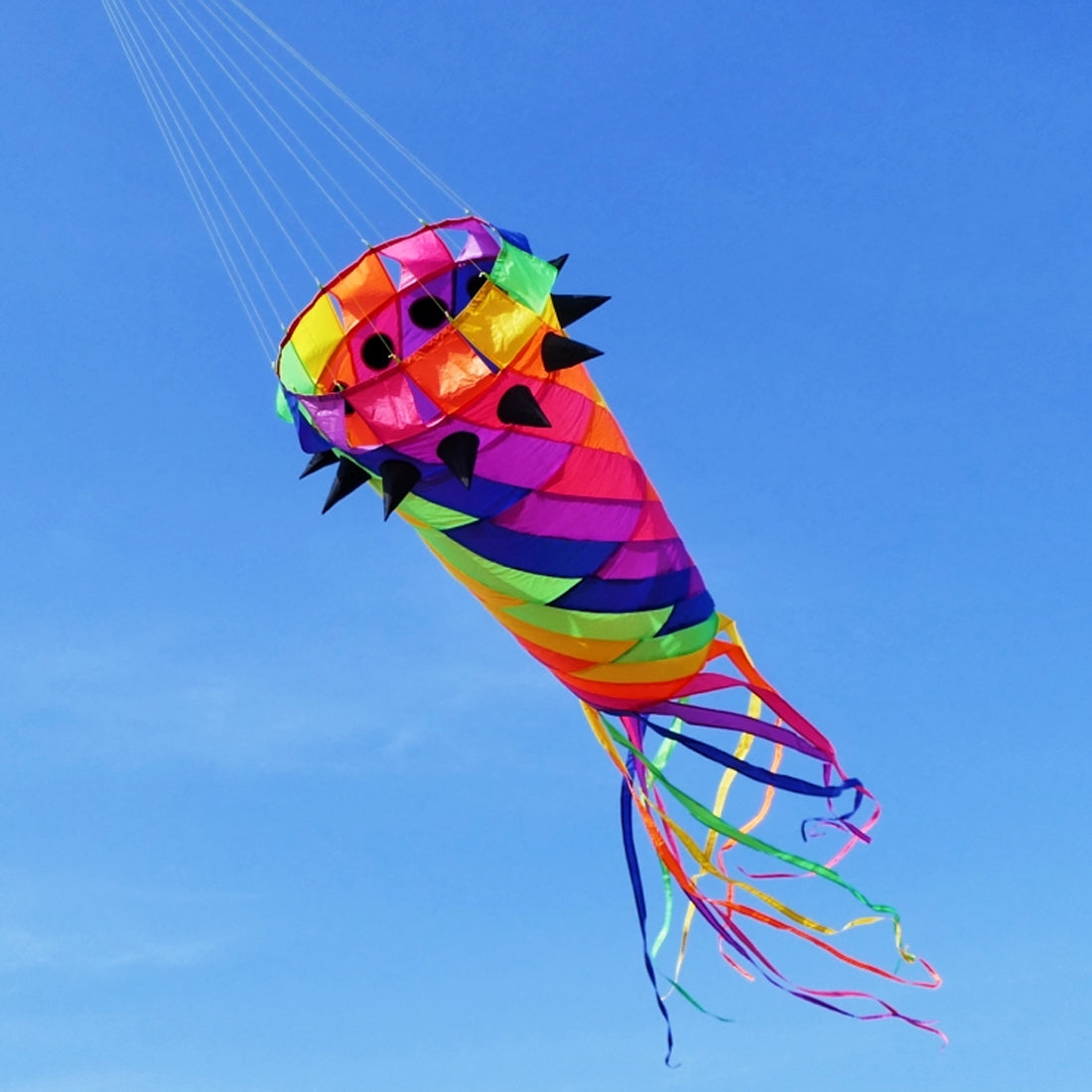 9KM Giant 3.5m Shaped Kite Line Laundry Spinning Windsock Super Turbine