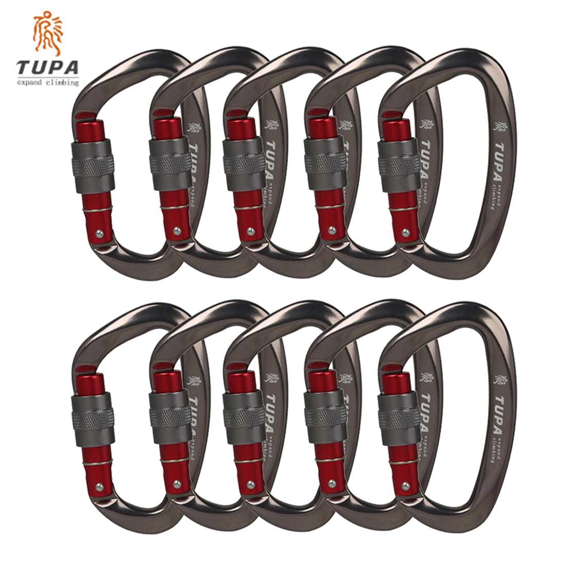 25kN Climbing Carabiners Screw Gate Lightweight