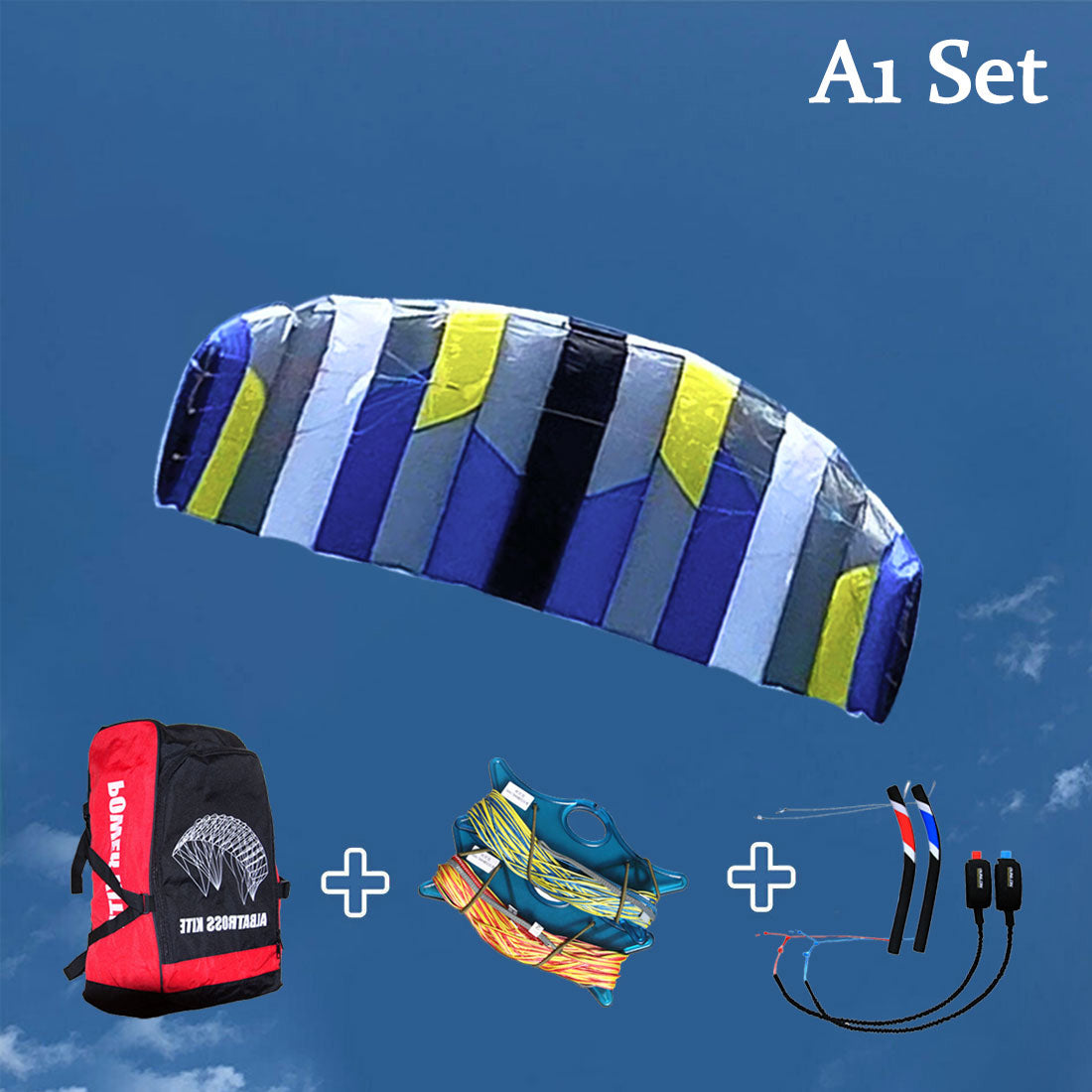 3m² 4 Line Trainer Power Kite with Line and Bar Kiteboarding