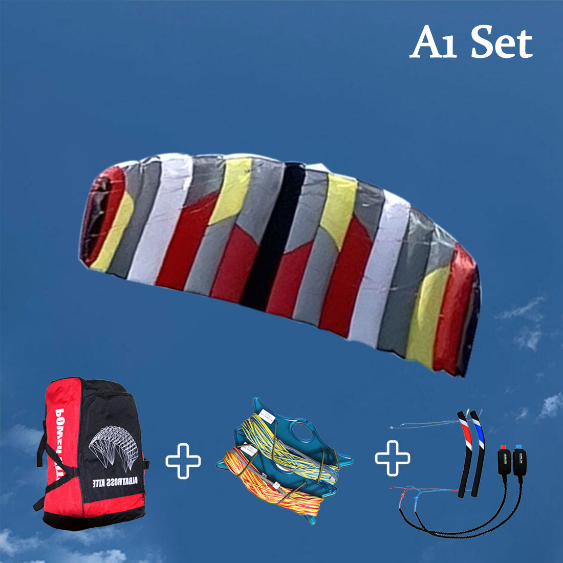 3m² 4 Line Trainer Power Kite with Line and Bar Kiteboarding