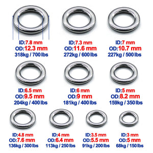 Fishing Solid Ring 20~100Pcs Fishing Lure Connectors Stainless
