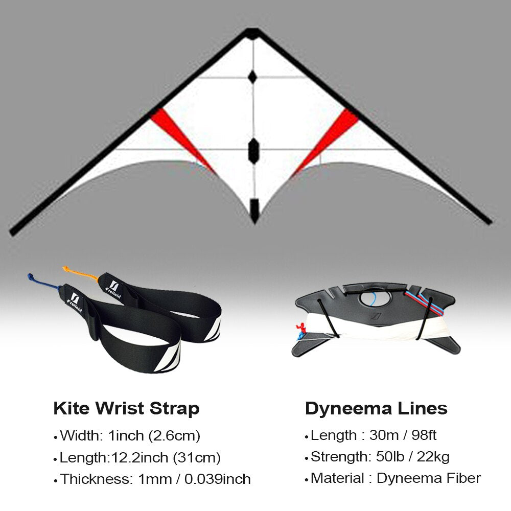 Freilein 2.15m Breeze Stunt Kite Ghost Dual Line Framed Kites