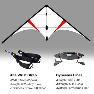 Freilein 2.15m Breeze Stunt Kite Ghost Dual Line Framed Kites Beach Sports Kite