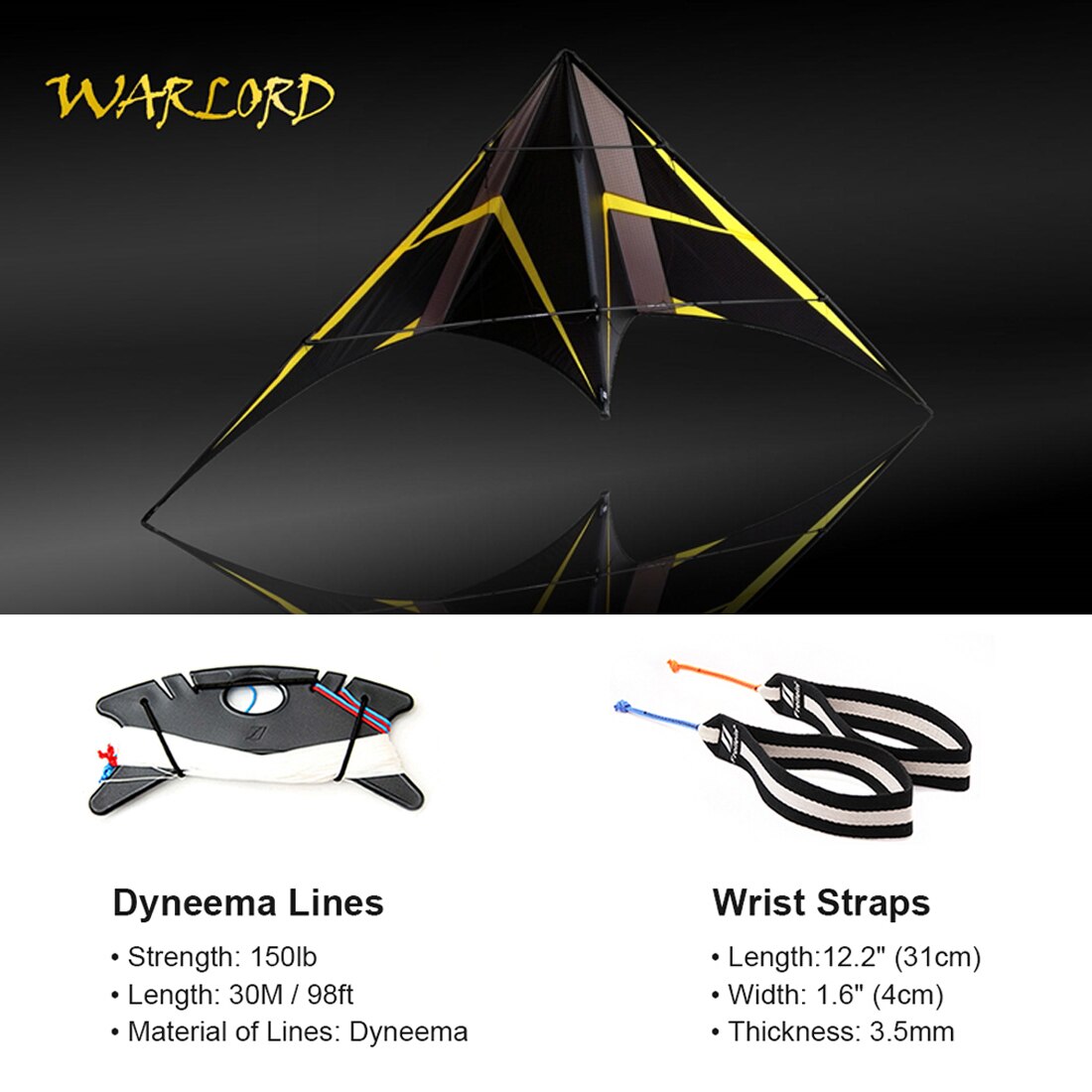 Freilein 2 Line Stunt Kite 2.4m Professional WARLORD Acrobatic Kite