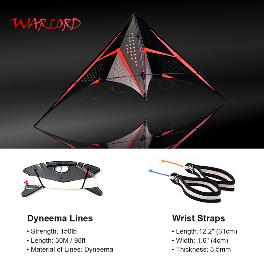 Freilein 2 Line Stunt Kite 2.4m Professional WARLORD Acrobatic Kite