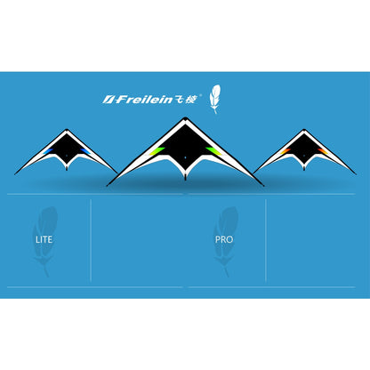 Freilein Stunt Kite 2.4m Professional 2 Line Acrobatic Kite Ripstop Icarex PC31 Wrist Strap + 2 x 30m x 90lb Flying Lines + Bag
