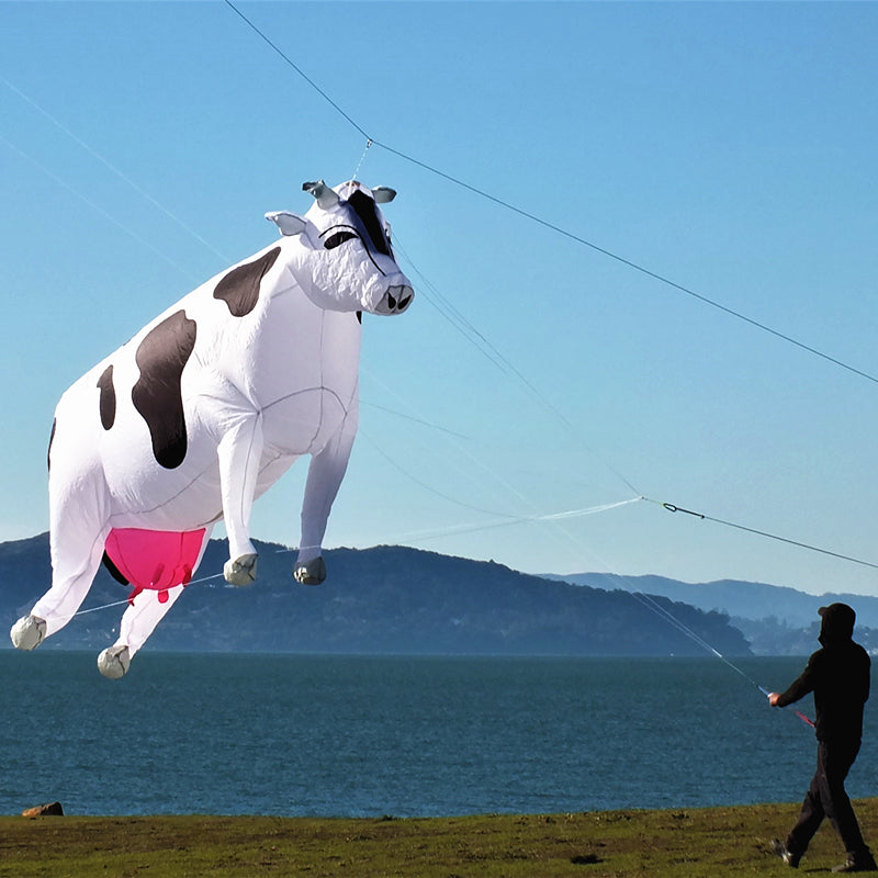 3m Cow Line Laundry Kite Soft Inflatable Cow Kite with Bag