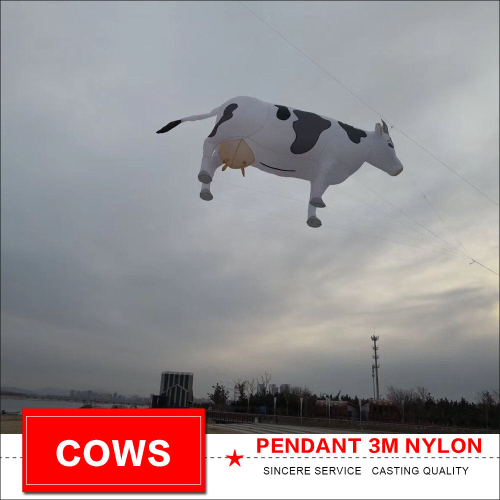 3m Cow Line Laundry Kite Soft Inflatable Cow Kite with Bag